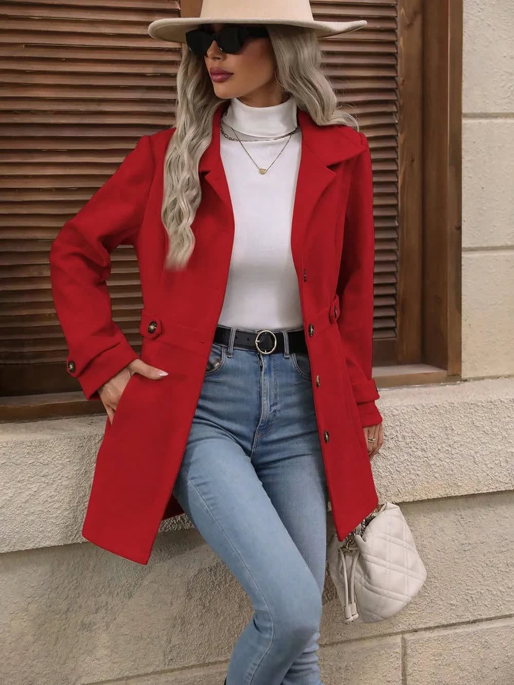 Women's Single Breasted Tailored Coat | Greer_17