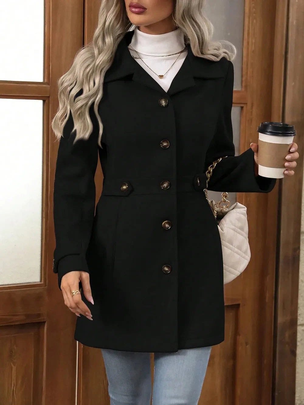 Women's Single Breasted Tailored Coat | Greer_19