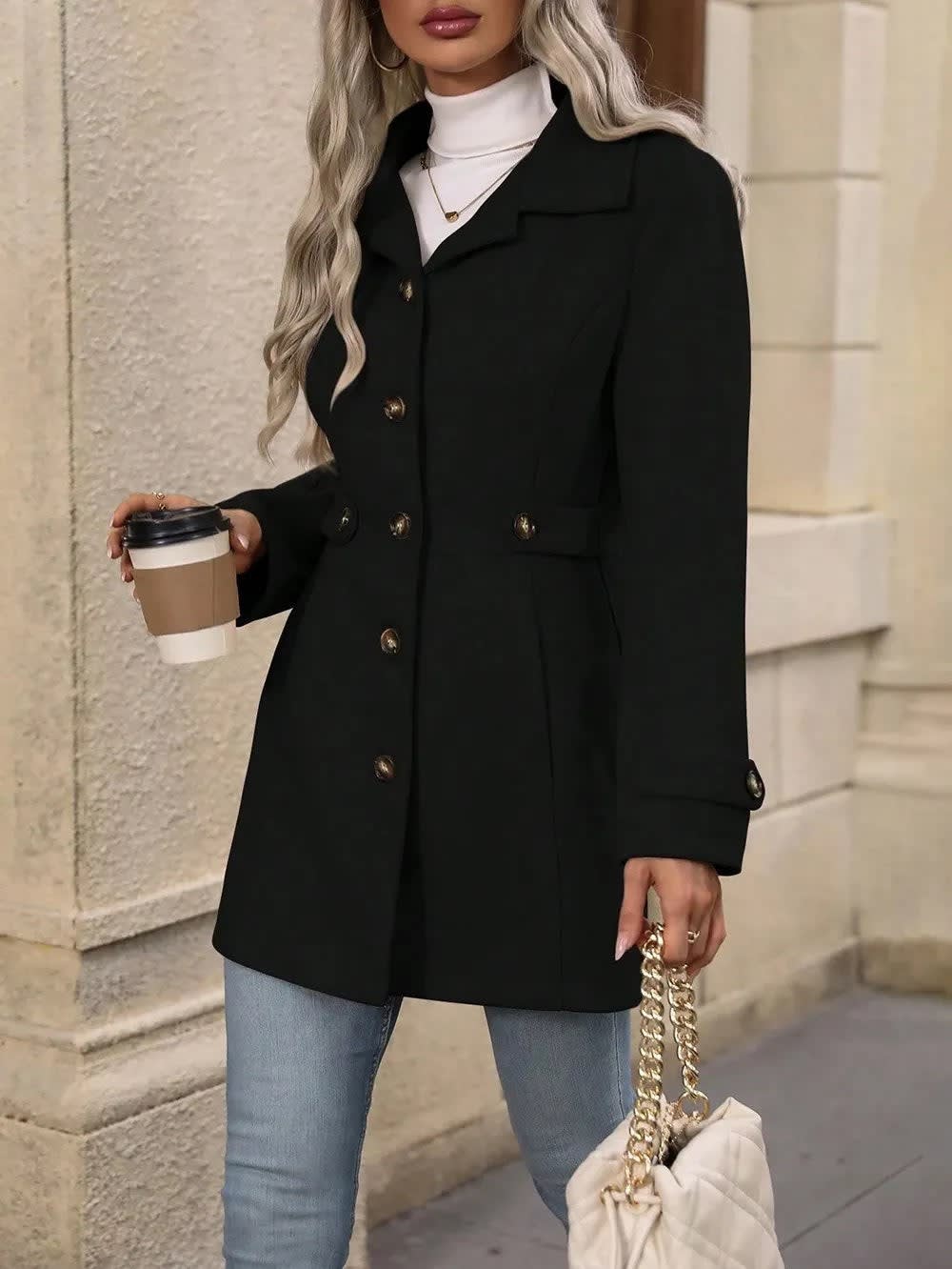 Women's Single Breasted Tailored Coat | Greer_20