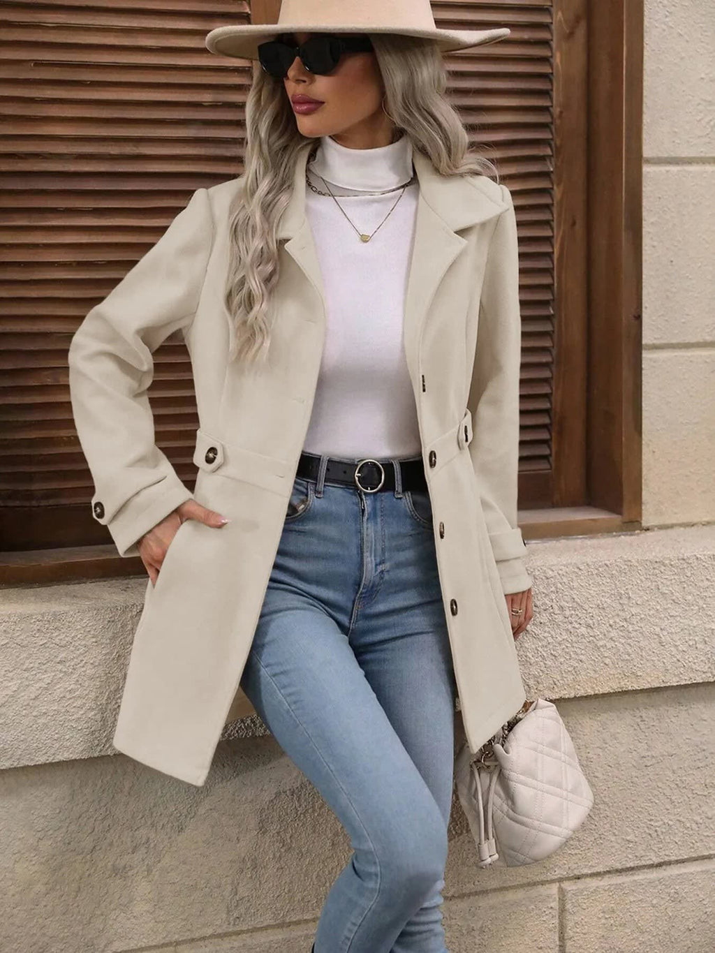 Women's Single Breasted Tailored Coat | Greer_6