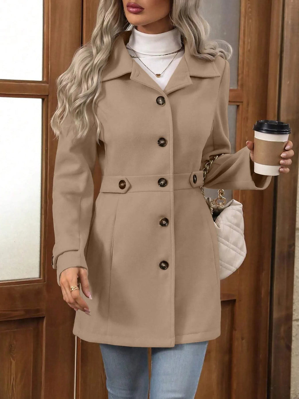Women's Single Breasted Tailored Coat | Greer_8