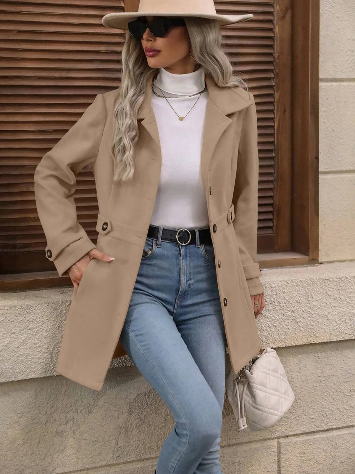 Women's Single Breasted Tailored Coat | Greer_9