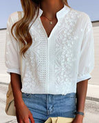 Women's Embroidered Eyelet Blouse | Sabra_2
