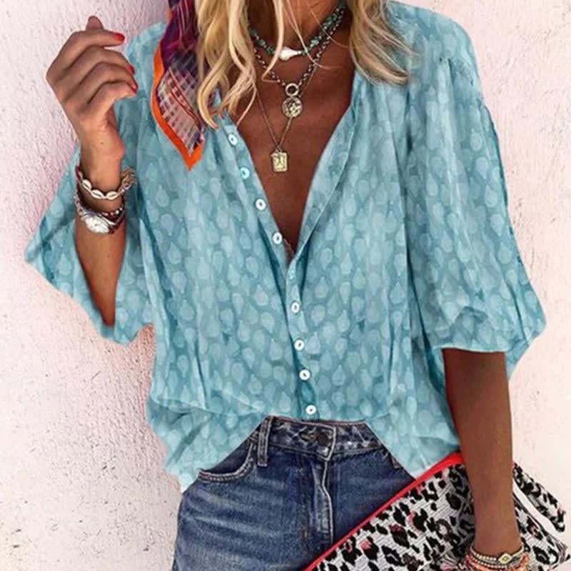 Women's Lightweight Button Front Blouse | Zenobia_1