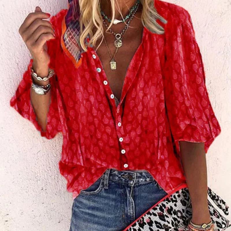 Women's Lightweight Button Front Blouse | Zenobia_3
