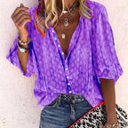 Women's Lightweight Button Front Blouse | Zenobia_4