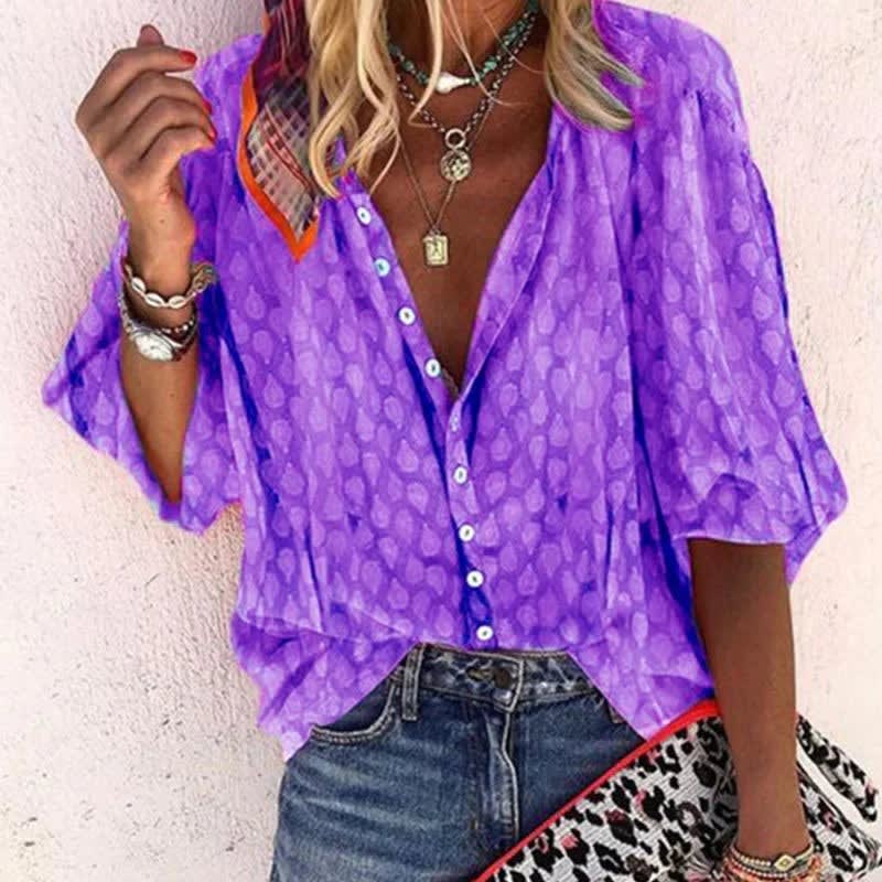 Women's Lightweight Button Front Blouse | Zenobia_4