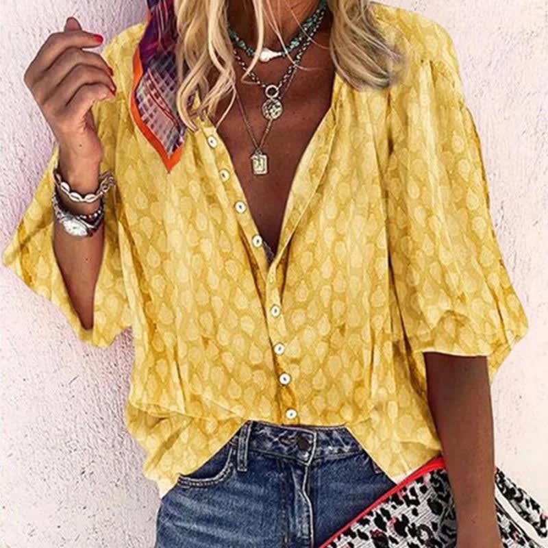 Women's Lightweight Button Front Blouse | Zenobia_5