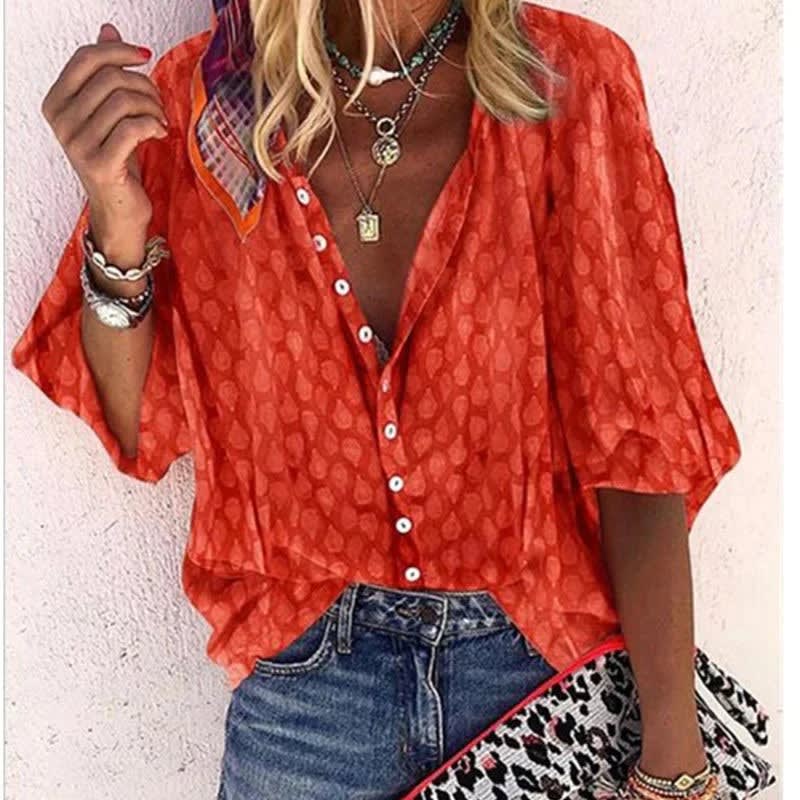 Women's Lightweight Button Front Blouse | Zenobia_6