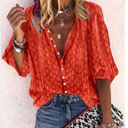 Women's Lightweight Button Front Blouse | Zenobia_6
