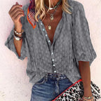 Women's Lightweight Button Front Blouse | Zenobia_7