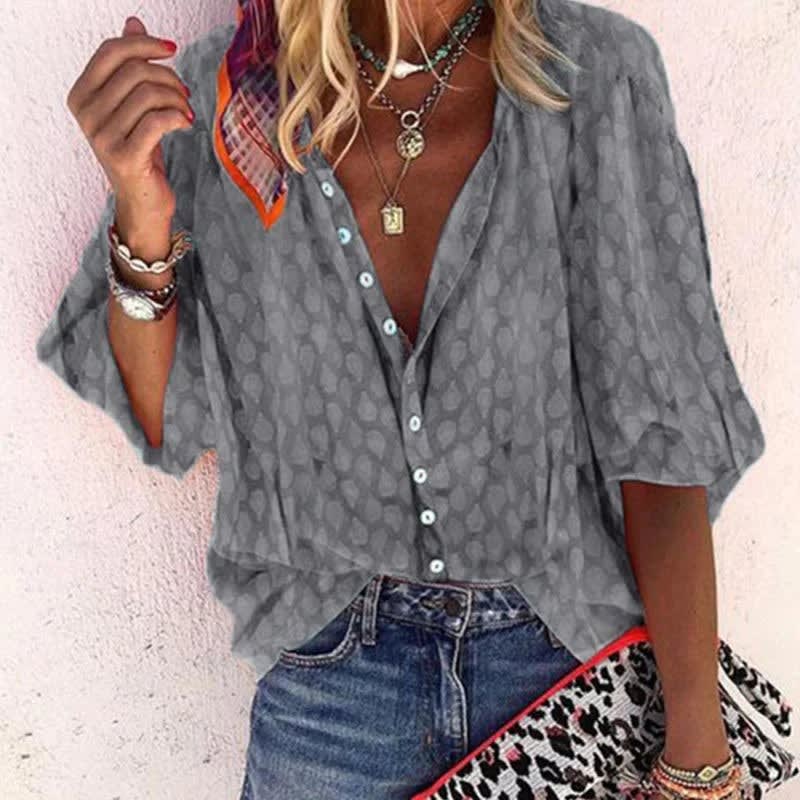 Women's Lightweight Button Front Blouse | Zenobia_7