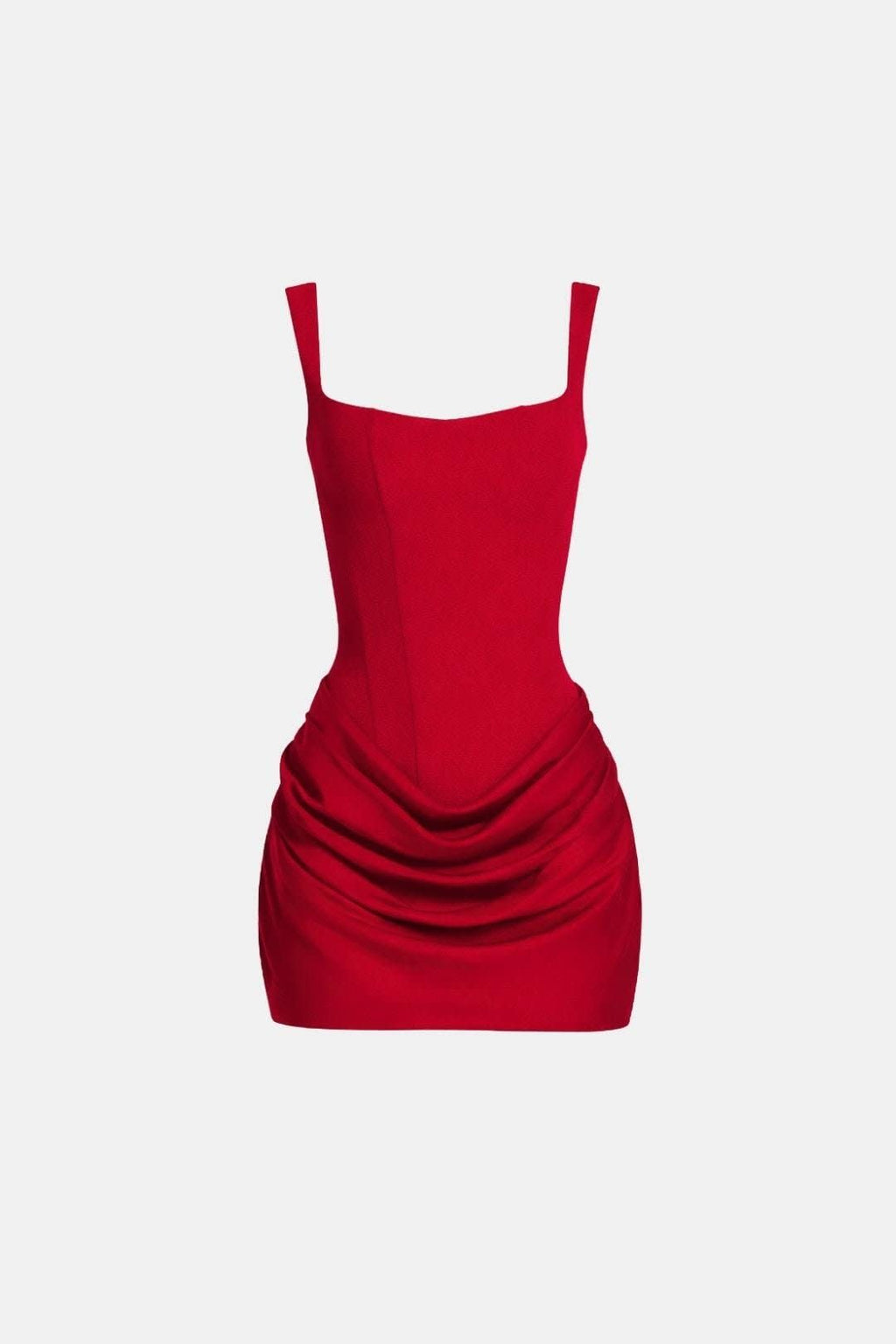 Women's Square Neck Draped Mini Dress | Bramwell_14