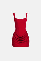 Women's Square Neck Draped Mini Dress | Bramwell_14