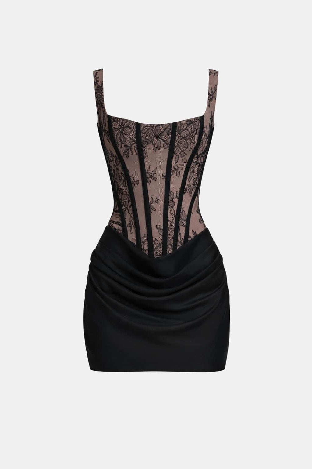Women's Square Neck Draped Mini Dress | Bramwell_16