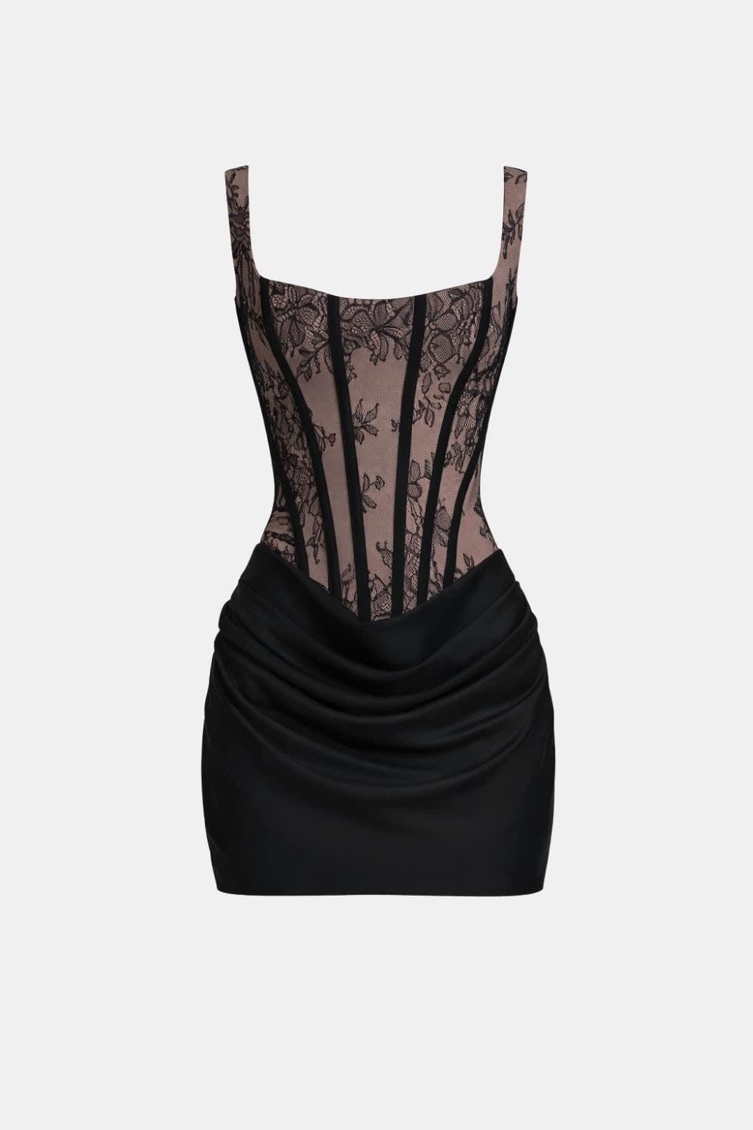 Women's Square Neck Draped Mini Dress | Bramwell_16