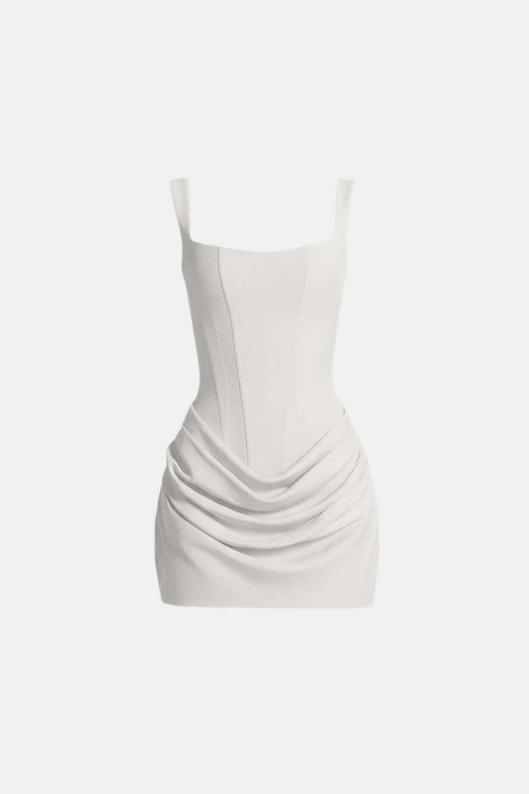 Women's Square Neck Draped Mini Dress | Bramwell_8