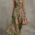 Women's Floral Halter Neck Maxi Dress | Zerlina_1