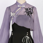 Women's Sheer Blouse and Pleated Slip Dress Set | Oakworth_12