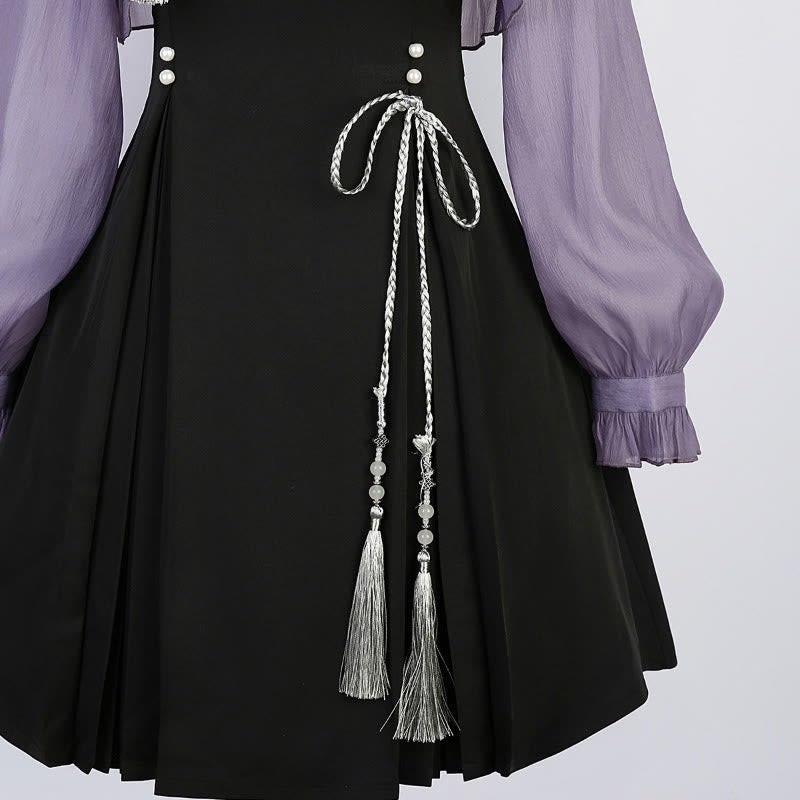 Women's Sheer Blouse and Pleated Slip Dress Set | Oakworth_13