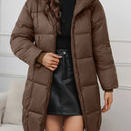 Women's Hooded Longline Puffer Coat | Oakhampton_1