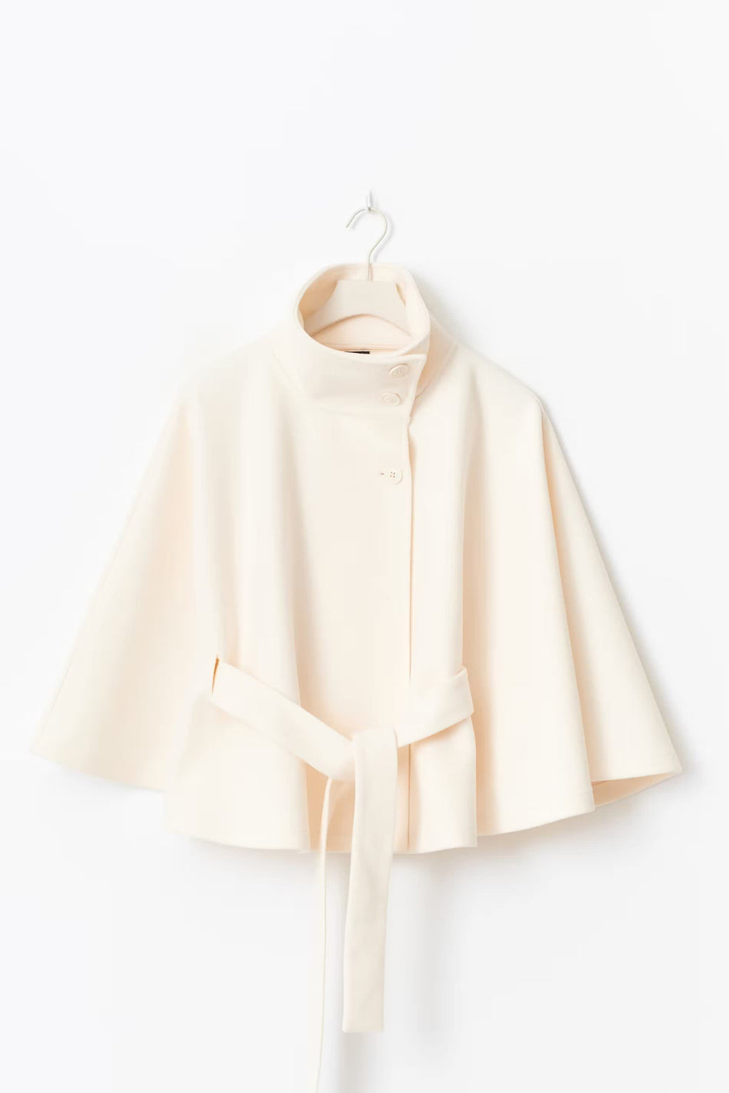 Women's Belted High Neck Cape Jacket | Gilliane_2