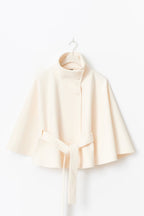 Women's Belted High Neck Cape Jacket | Gilliane_2