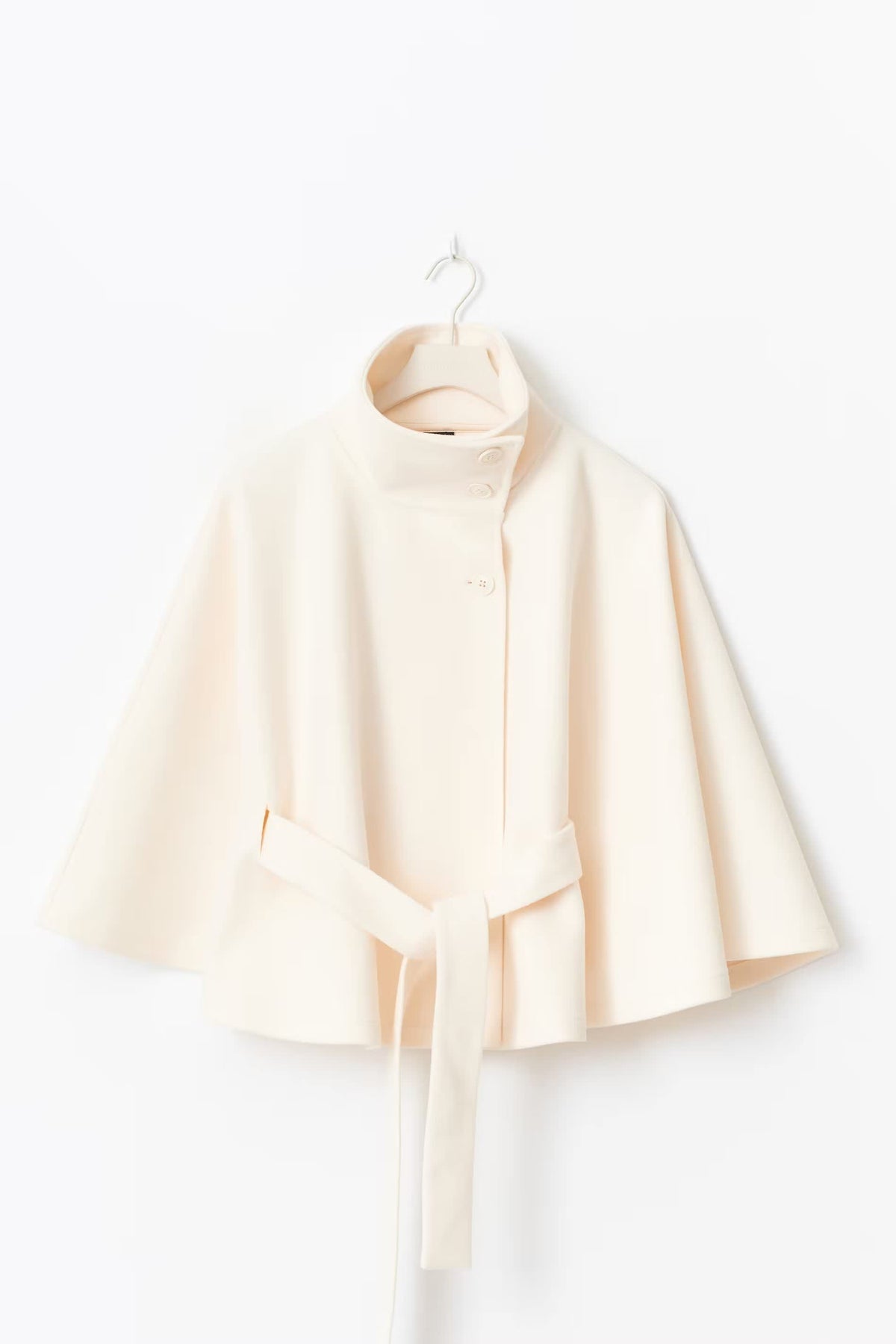 Women's Belted High Neck Cape Jacket | Gilliane_2