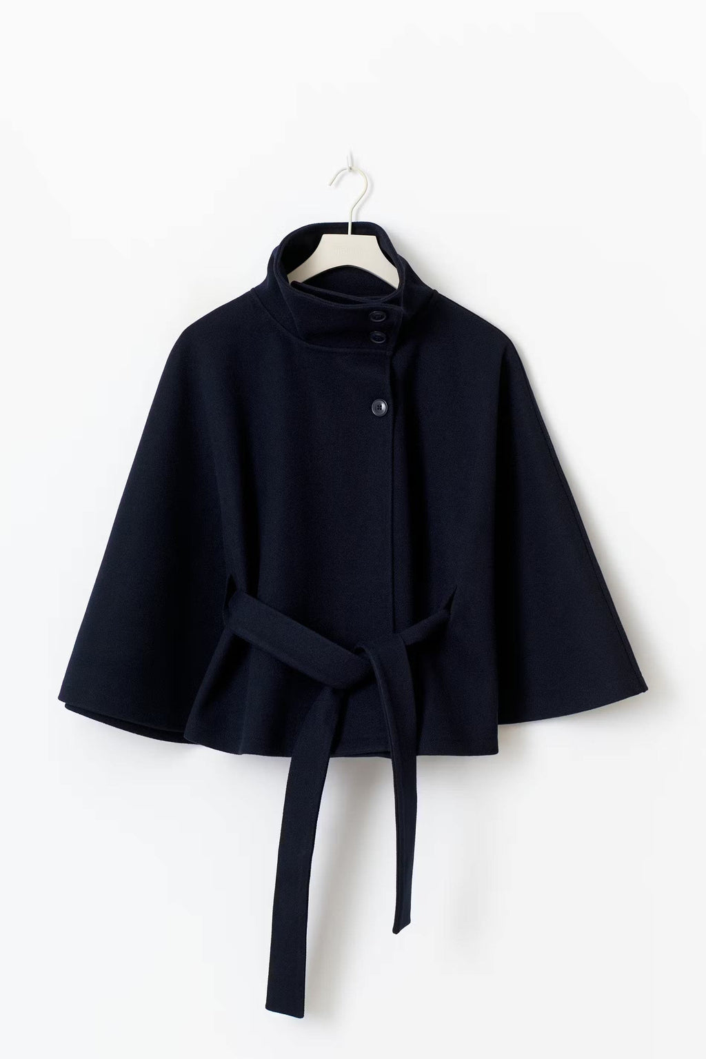 Women's Belted High Neck Cape Jacket | Gilliane_6