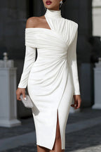 Women's Ruched One Shoulder Midi Dress | Nell_2