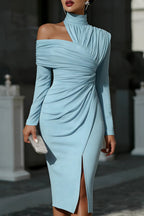 Women's Ruched One Shoulder Midi Dress | Nell_8