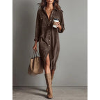 Women's Relaxed Button Front Shirt Dress | Wexford_2