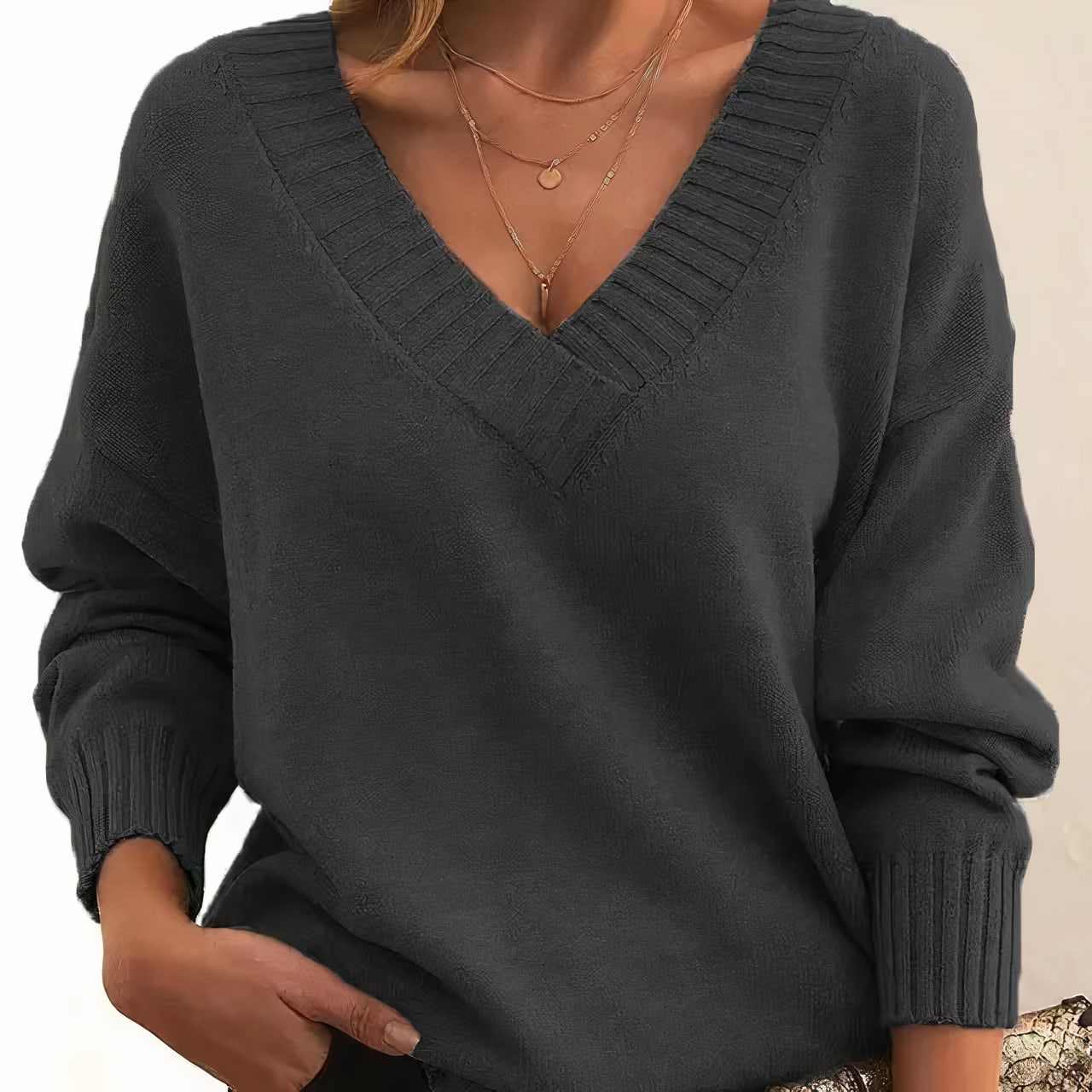 Women's Pleated V-Neck Top | Greer_3