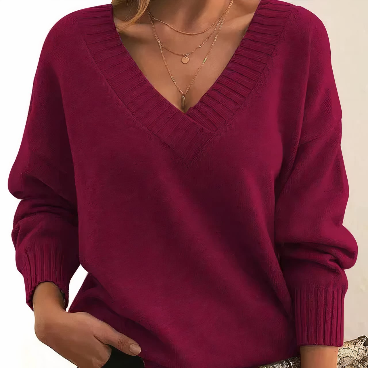 Women's Pleated V-Neck Top | Greer_8