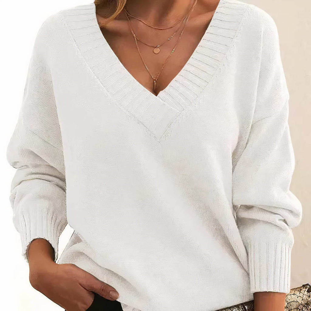 Women's Pleated V-Neck Top | Greer_9