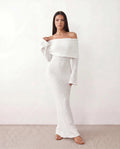 Women's Off Shoulder Knit Maxi Dress | Nerissa_1