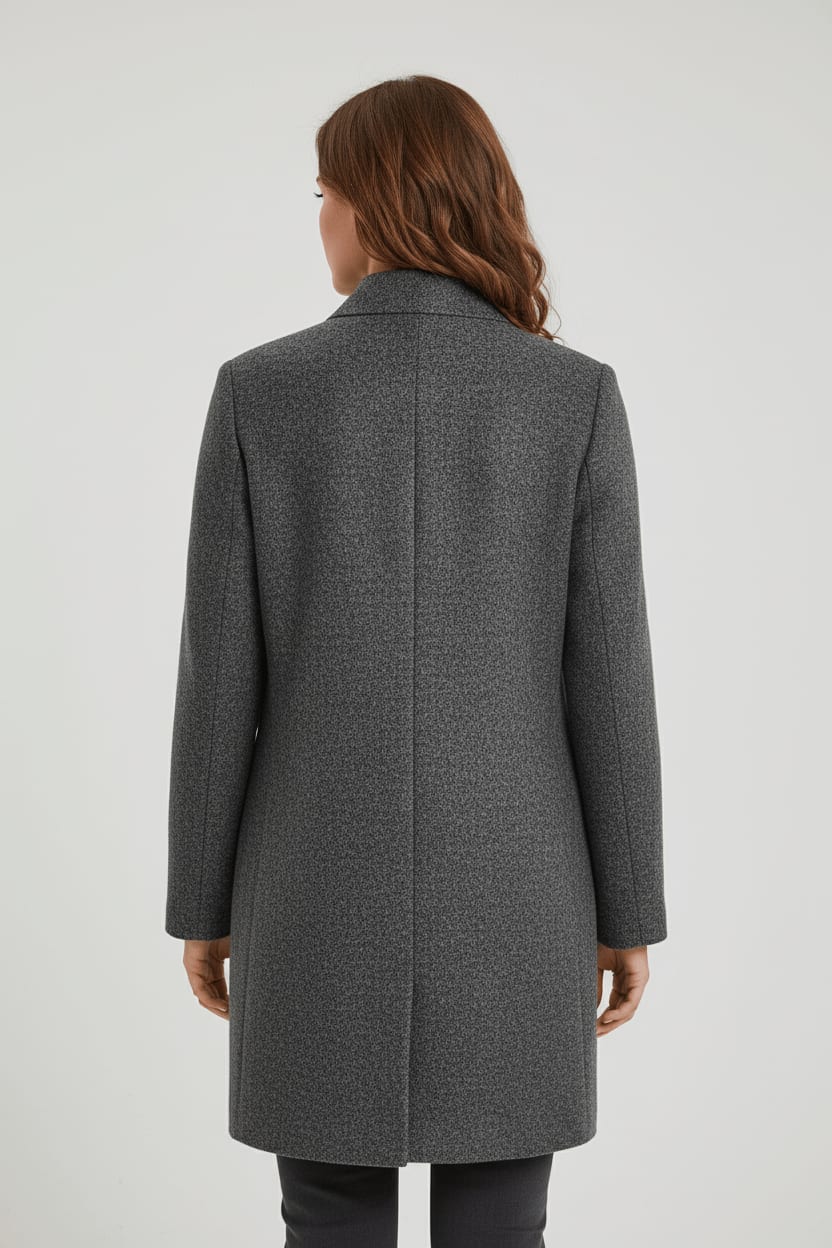 Women's Wool Blend Stand Collar Overcoat | Dorinda_11