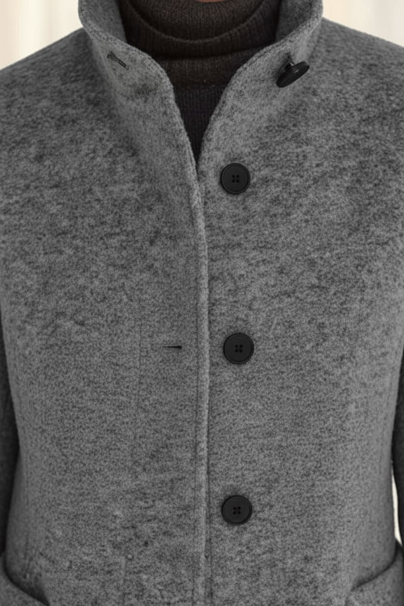 Women's Wool Blend Stand Collar Overcoat | Dorinda_13