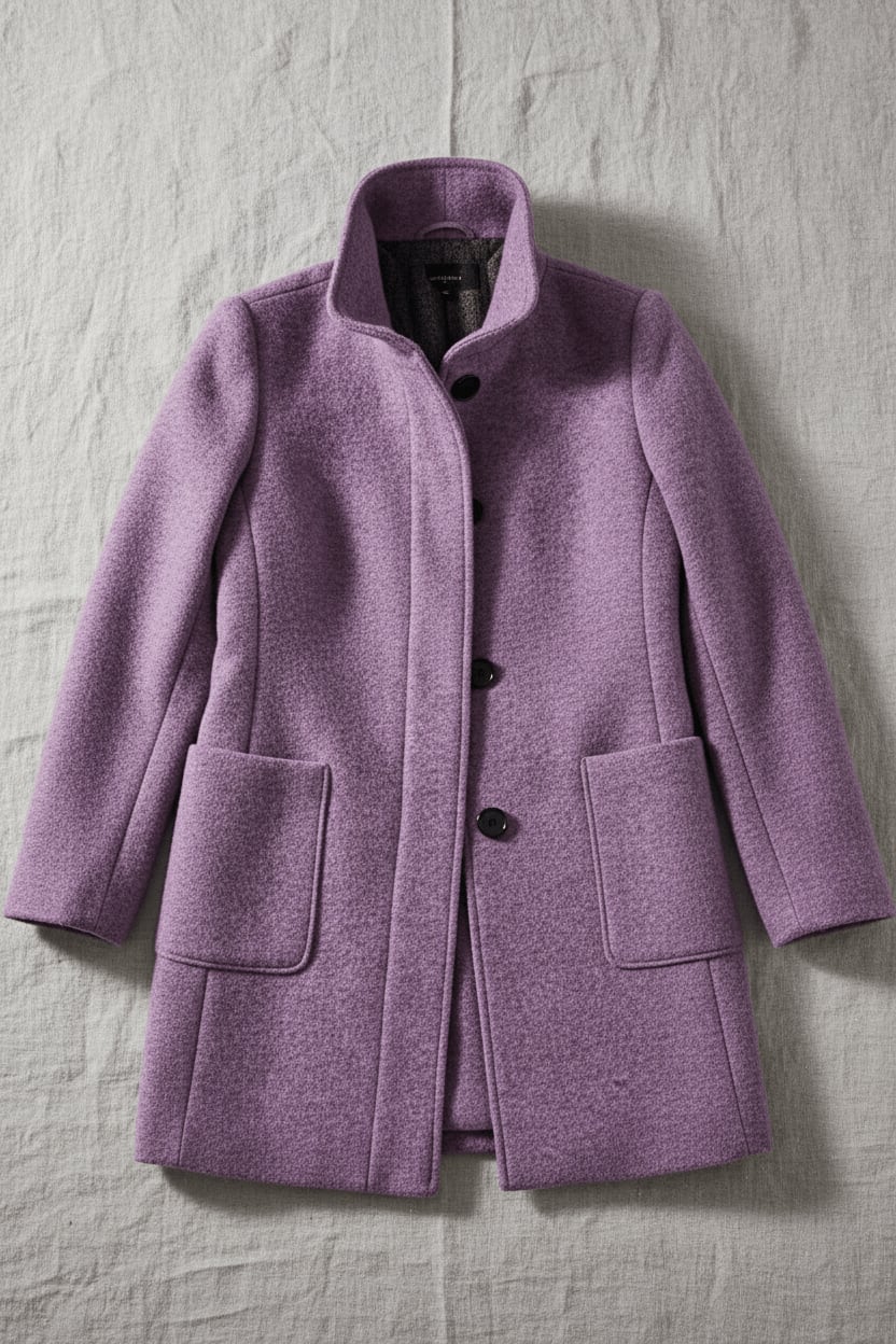 Women's Wool Blend Stand Collar Overcoat | Dorinda_18