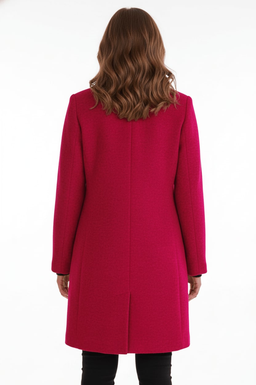 Women's Wool Blend Stand Collar Overcoat | Dorinda_24