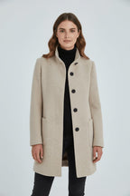 Women's Wool Blend Stand Collar Overcoat | Dorinda_6