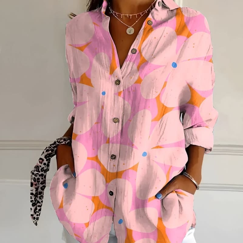 Women's Floral Print Button Front Shirt | Eglantine_1