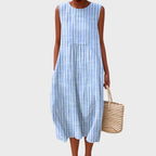 Women's Sleeveless Linen Midi Dress | Eastleigh_4