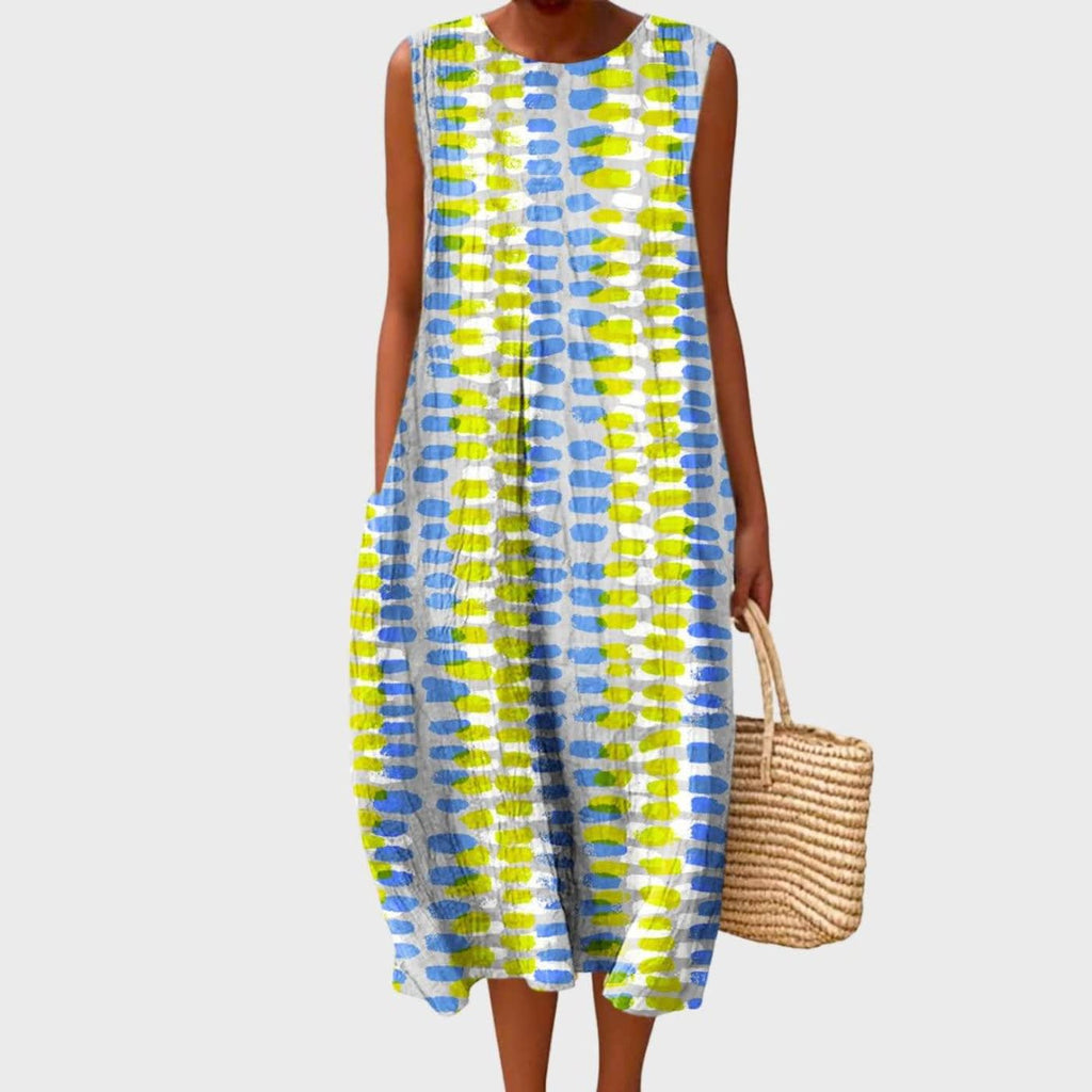 Women's Sleeveless Linen Midi Dress | Eastleigh_5