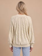 Women's Cable Knit Balloon Sleeve Sweater | Kirkbride_3