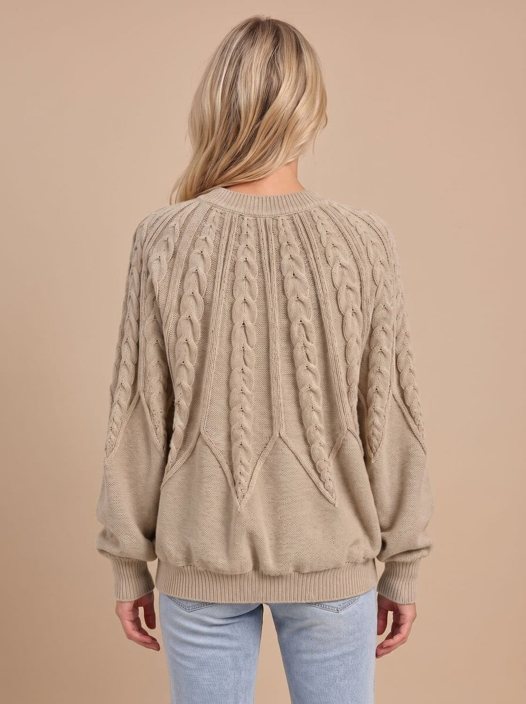 Women's Cable Knit Balloon Sleeve Sweater | Kirkbride_6
