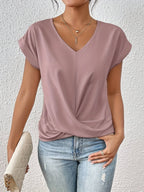 Women's V Neck Twist Front Top | Ravenna_2