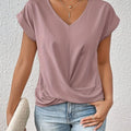 Women's V-Neck Twist Front Blouse | Leonie_1