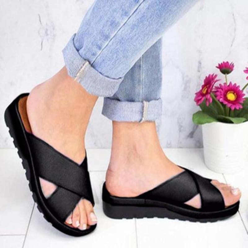 Women's Crossover Slip On Sandals | Fiona_1