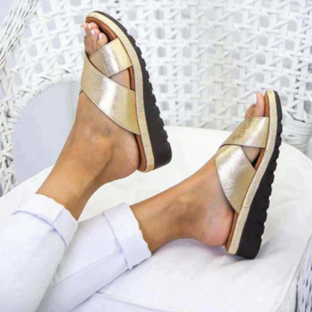 Women's Crossover Slip On Sandals | Fiona_3